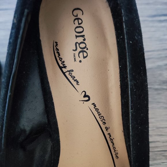George suede memory foam wedge heel black women's size 6 - Picture 9 of 10
